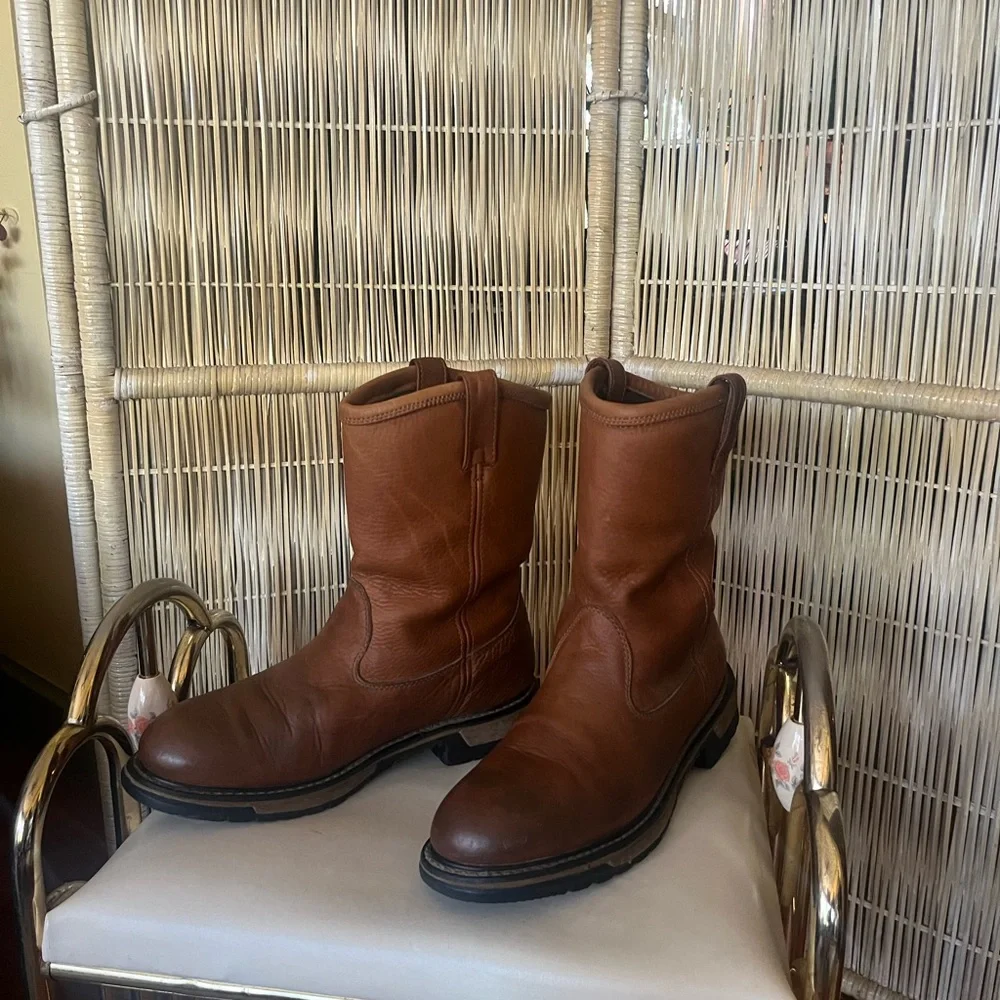 Rocky Men's Brown Leather Pull-On Work Boots